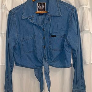 💕Harley Davidson Bikers Blues Cropped Denim top💕